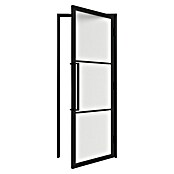 Solid Elements Binnendeur met kozijn - Staal & Mat glas - rechts (83 x 231,5 cm, Zwart, 3 vlaks, Mat glas) | BAUHAUS