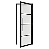 Solid Elements Binnendeur met kozijn - Staal & Mat glas - rechts (93 x 211,5 cm, Zwart, 4 vlaks, Mat glas) | BAUHAUS