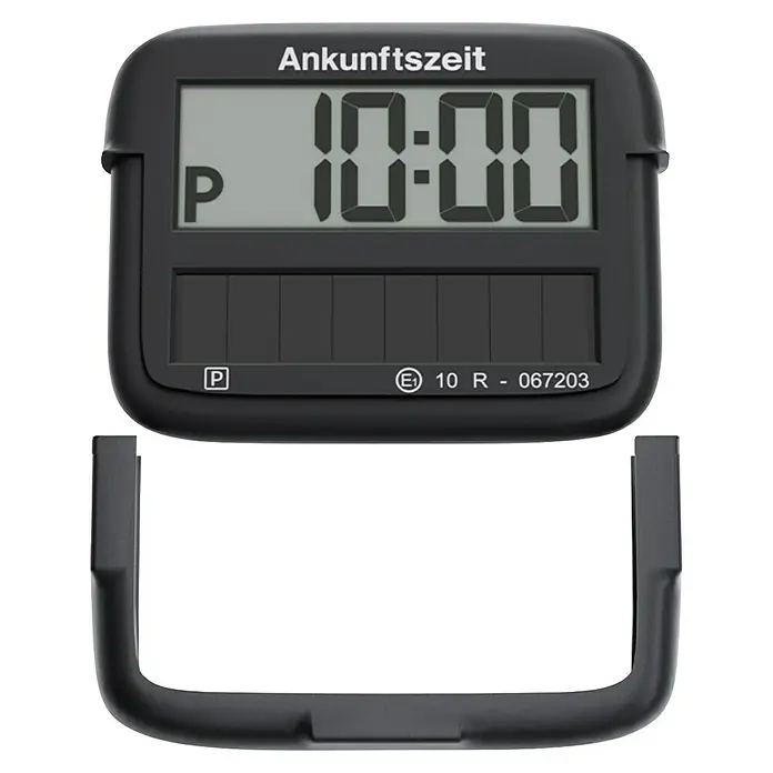 Needit Elektrische Parkscheibe Park Micro Solar - Schwarz, Solarbetrieben - Eine schwarze Parkscheibe mit digitaler Anzeige. Ideal zur Parkzeitüberwachung mit praktischem Clip.