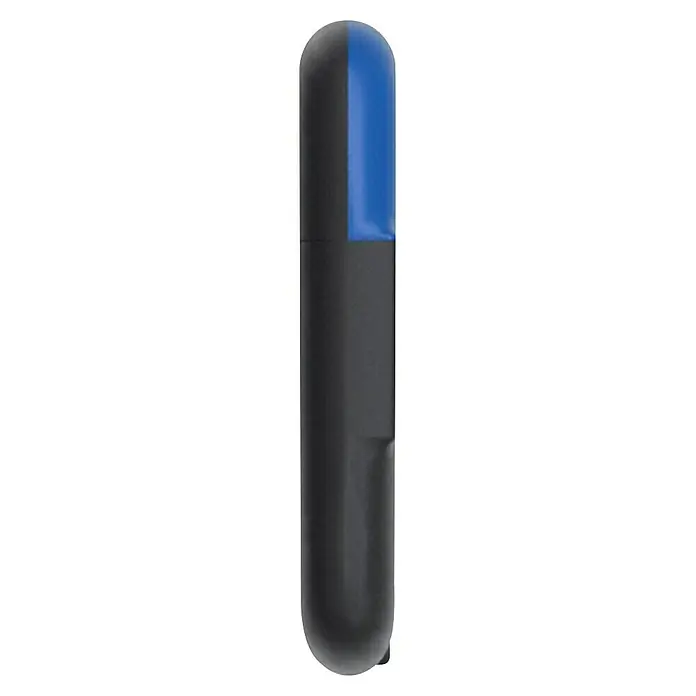 Needit Elektrische Parkscheibe Park Micro Solar - Blau/Schwarz, Solarbetrieben - Schlanke, schwarze Flasche mit blauem Akzent auf der Oberseite, ideal für unterwegs. Ihr minimalistisches Design macht sie zu einem stilvollen Begleiter.