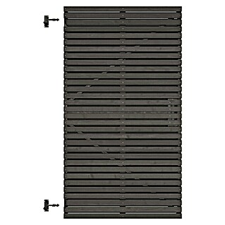 Tuinpoort Grenen Andalusië horizontaal (99 x 178 cm, Zwart, Hout)