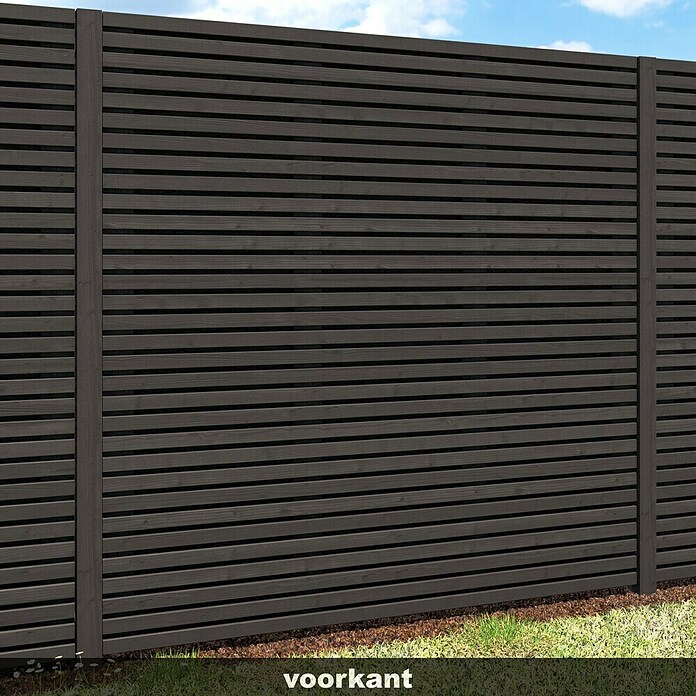 Schutting Grenen Andalusië (b x h: 180 x 180 cm, Hout, Zwart) | BAUHAUS