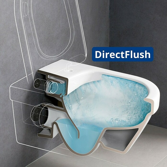 Villeroy & Boch Set za stenski WC Targa Style  (Izpiranje brez roba, Brez posebne glazure, Oblika splakovanja: Globok, WC odtok: Vodoravno, Bela) | 3943 - WC Wand Marke | DBBA - Keramik Marke | DBB - Keramik | DB - Keramik/Wannen | D - Sanitär | BAUHAUS