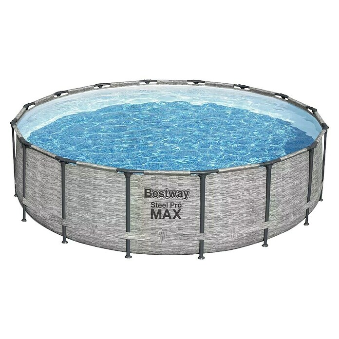 Bestway Bazen s okvirom Steel Pro Max  (Ø x V: 488 x 122 cm, Siva, 19.500 l) | BAUHAUS
