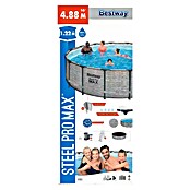Bestway Bazen s okvirom Steel Pro Max  (Ø x V: 488 x 122 cm, Siva, 19.500 l) | BAUHAUS