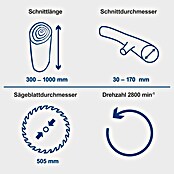 Scheppach Wippkreissäge HS550 230V (3 000 W, Durchmesser Sägeblatt: 505 mm, Bohrung Sägeblatt: 30 mm) | BAUHAUS