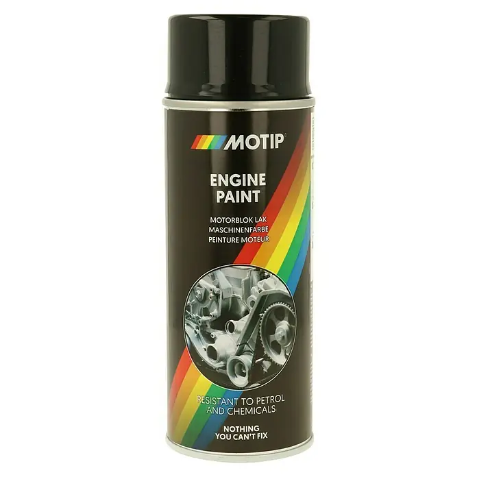 Motip Motorlack - Schwarz, Glänzend, 400 ml - Dose Motip Motorlack, ideal zum Lackieren von Motorblöcken. Der Lack ist beständig gegen Benzin und Chemikalien.