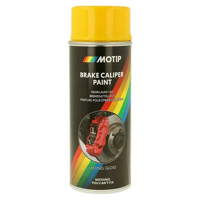 Motip Bremssattel-Lack - Gelb, Glänzend, 400 ml - Dose Bremsenlack von Motip, ideal zum Lackieren von Bremssätteln, mit langanhaltendem Glanz und einfacher Anwendung.