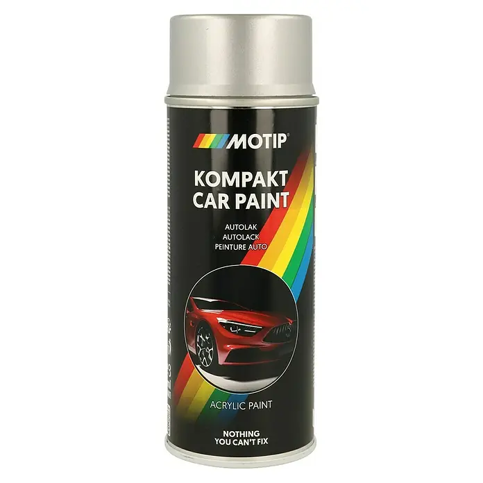 Motip Sprühlack Kompakt - 55300 Silber Metallic, 400 ml - MOTIP Kompakt Autolack Spraydose in Silber für eine hochwertige Fahrzeuglackierung und Ausbesserung von Lackschäden.