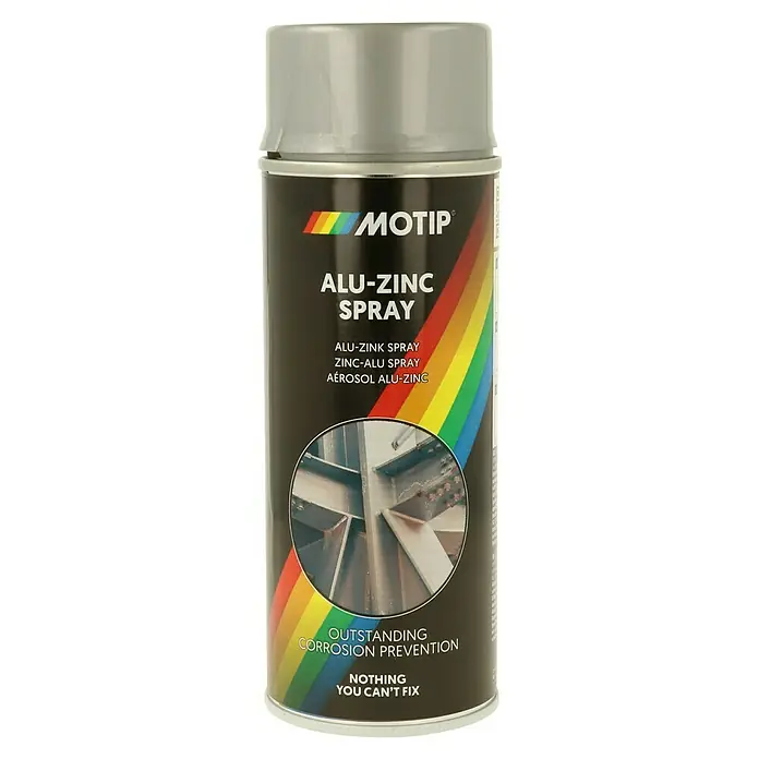 Motip Zink-Alu-Spray - Grau, Matt, 400 ml - Dose Alu-Zink Spray von MOTIP für Korrosionsschutz und Reparaturen. Das Spray bietet hervorragende Ergebnisse und ist einfach anzuwenden.