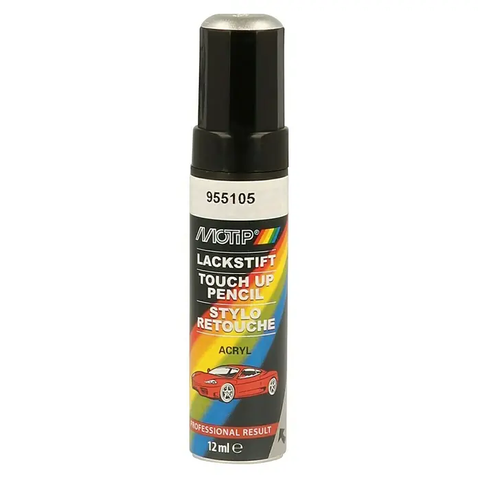 Motip Lackstift - 955105 Grau Metallic, 12 ml - Motip Lackstift zur Ausbesserung von Lackschäden. Praktischer Stift für professionelle Ergebnisse. Ideal für kleine Reparaturen und Lackkorrekturen am Auto.