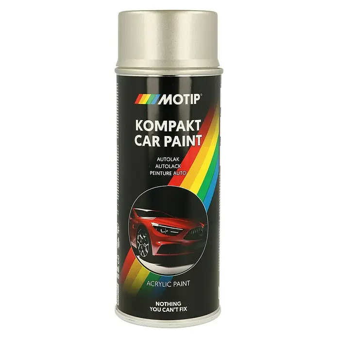 Motip Sprühlack Kompakt - 55330 Silber Metallic, 400 ml - Die Dose MoTip Kompakt Car Paint, ein Acryllack, verspricht professionelle Ergebnisse für Fahrzeuglackierungen und kleinere Reparaturen.