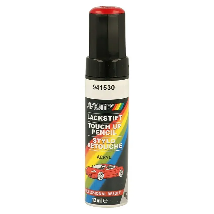 Motip Lackstift - 941530 Rot, Glänzend, 12 ml - MOTIP Lackstift mit der Nummer 941530, ideal für kleine Ausbesserungsarbeiten am Auto.