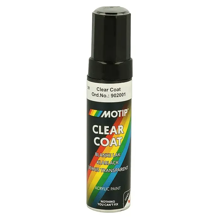 Motip Lackstift - Farblos, Glänzend, 12 ml - Dose Motip Klarlack zum Ausbessern kleinerer Lackschäden am Auto oder anderen Objekten mit Acrylfarben.