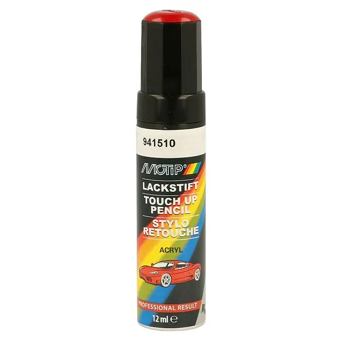 Motip Lackstift - 941510 Rot, Glänzend, 12 ml - Motos Lackstift für professionelle Ergebnisse. Ideal für kleine Ausbesserungen und Lackreparaturen am Auto.