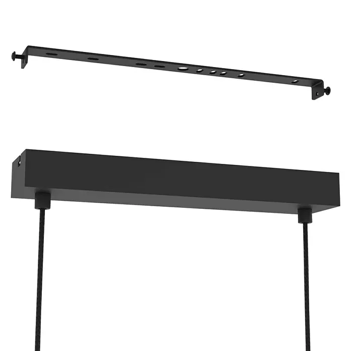 Eglo LED-Pendelleuchte Anchorena-Z - L x B x H: 1.230 x 55 x 1.100 mm, Kaltweiß, 2.700 K - 6.500 K, Dimmbar - Nahaufnahme einer eleganten, grauen Hängelampe mit einem modernen Design, perfekt für stilvolle Innenräume und zeitgemäße Beleuchtungslösungen.