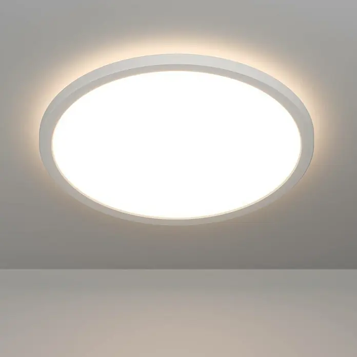 Eglo LED-Deckenleuchte rund Rovito-R - 18,5 W, Ø x H: 38,9 x 3 cm, Weiß, Tageslichtweiß - Runde LED-Deckenleuchte mit weißem Rahmen, die helles Licht spendet. Ideal für moderne Wohnräume und Büros.