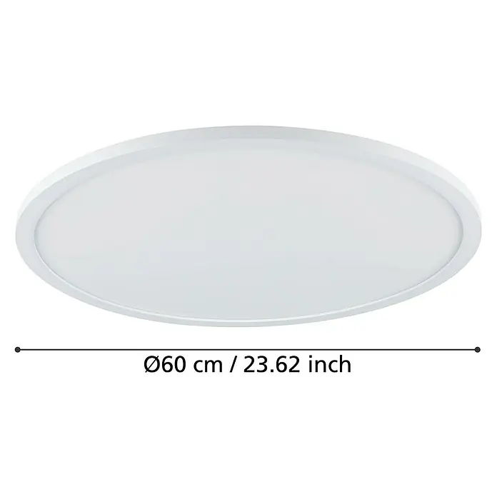 Eglo Connect LED-Deckenleuchte rund Sarsina-Z - 41 W, Ø x H: 60 x 5,2 cm, Weiß, Tageslichtweiß - Weiße, runde LED-Deckenleuchte mit einem Durchmesser von 60 cm.