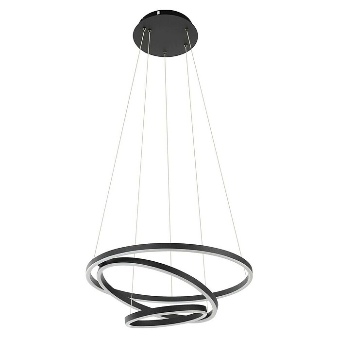 Eglo LED-Pendelleuchte rund Lobinero-Z (Ø x H: 58 x 110 cm, Schwarz / Weiß, Kaltweiß) | BAUHAUS