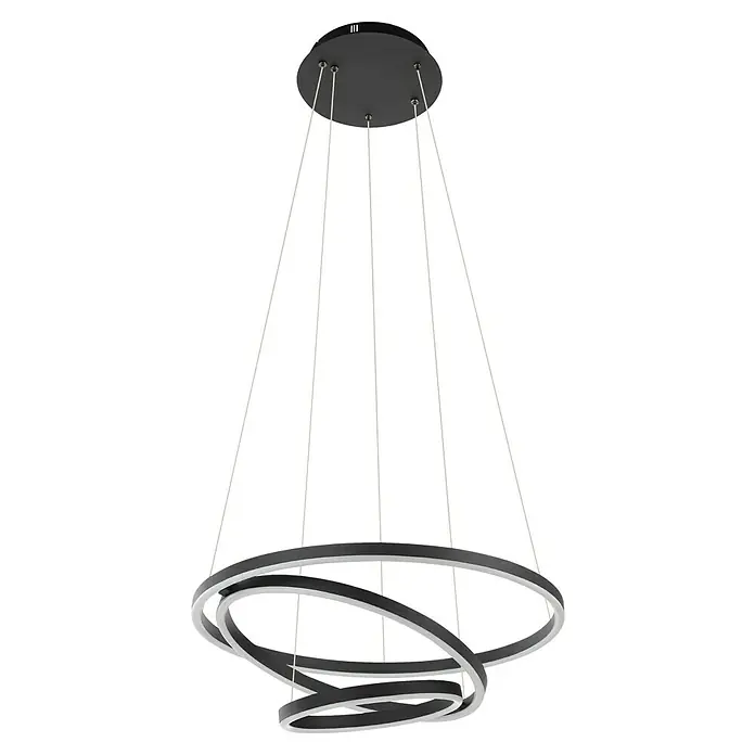 Eglo LED-Pendelleuchte rund Lobinero-Z - Ø x H: 58 x 110 cm, Kaltweiß - Elegante Hängeleuchte mit modernem Design. Die kreisförmige Struktur und die klare Linienführung machen sie zu einem Blickfang in jedem Raum.
