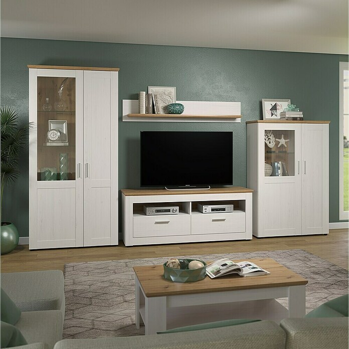Trendteam Vitrine Shade (B x T x H: 95 x 38 x 140 cm, Weiß) | BAUHAUS