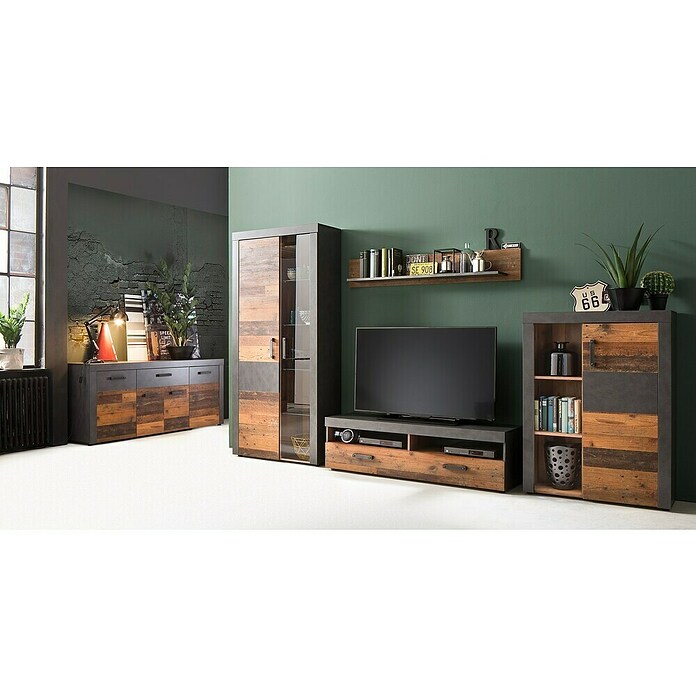 Trendteam Vitrine Indy (B x T x H: 87 x 34 x 189 cm, Braun) | BAUHAUS