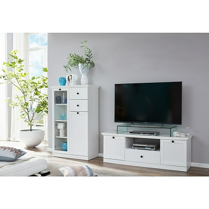 Trendteam Vitrine Baxxter (B x T x H: 81 x 41 x 129 cm, Weiß) | BAUHAUS