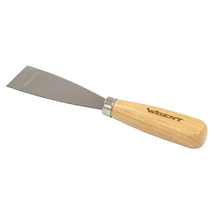 Wisent Malerspachtel - Klingenbreite: 40 mm - Nahaufnahme eines Wisent-Spachtelmessers mit Holzgriff und Metallklinge, ideal für Heimwerker- und Renovierungsarbeiten.