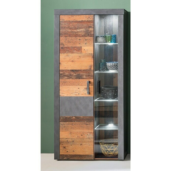 Trendteam Vitrine Indy (B x T x H: 87 x 34 x 189 cm, Braun) | BAUHAUS