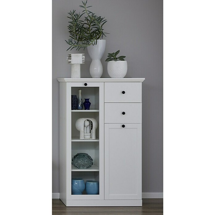 Trendteam Vitrine Baxxter (B x T x H: 81 x 41 x 129 cm, Weiß) | BAUHAUS