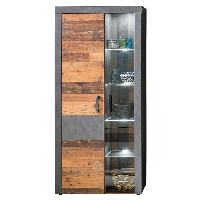 Trendteam Vitrine Indy (B x T x H: 87 x 34 x 189 cm, Braun) | BAUHAUS