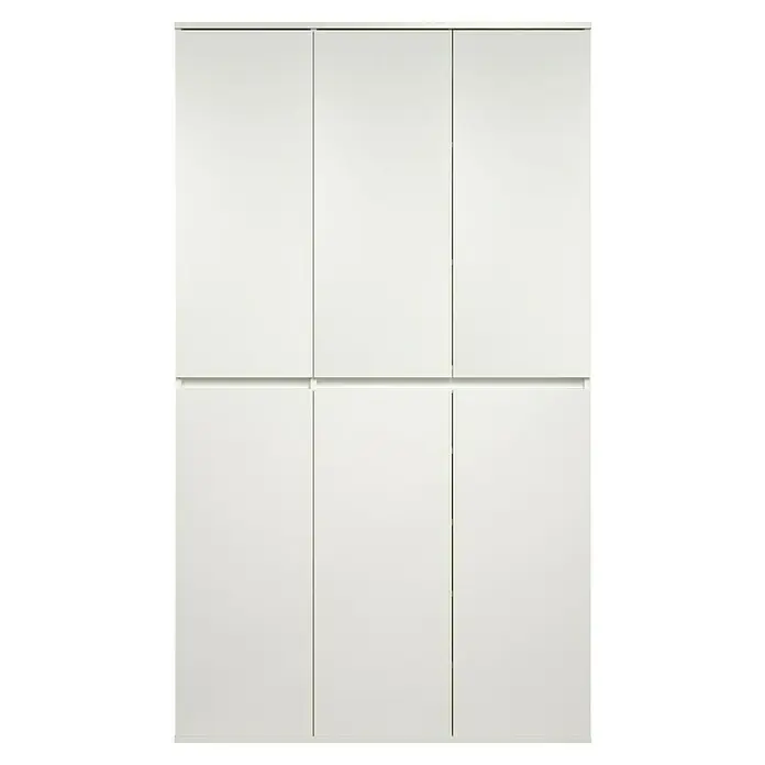 Trendteam Hochschrank Nevada - B x T x H: 111 x 34 x 191 cm, Weiß - Die minimalistische weiße Schrankwand bietet viel Stauraum und passt perfekt in moderne Wohnräume. Das Design ist schlicht und elegant.