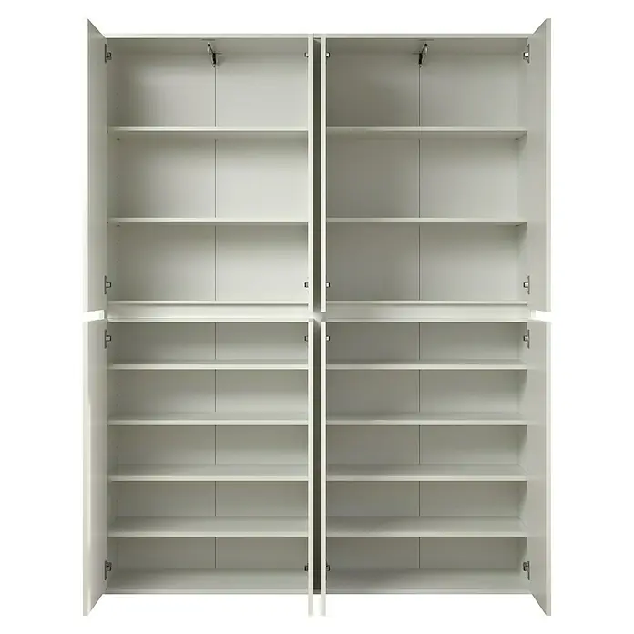 Trendteam Hochschrank Nevada - B x T x H: 148 x 34 x 191 cm, Weiß - Offene, weiße Kleiderschränke mit Regalen bieten viel Stauraum. Perfekt für die Organisation von Kleidung und Accessoires im Schlafzimmer.