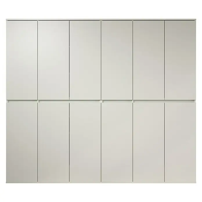 Trendteam Hochschrank Nevada - B x T x H: 222 cm x 34 cm x 191 mm, Weiß - Schlichte, weiße Schrankwand mit minimalistischem Design. Die moderne Aufbewahrungslösung bietet viel Stauraum und passt sich jedem Raum an.