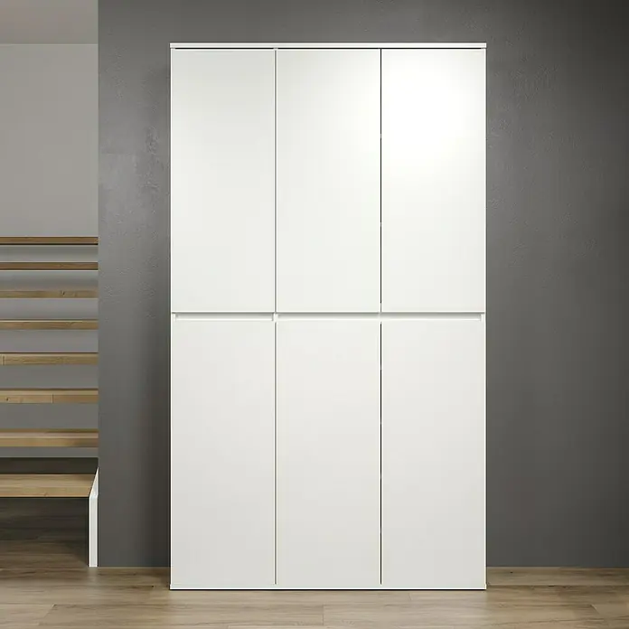 Trendteam Hochschrank Nevada - B x T x H: 111 x 34 x 191 cm, Weiß - Schlichtes, modernes Design: Dieser weiße Schrank bietet stilvollen Stauraum und fügt sich nahtlos in jeden Raum ein.