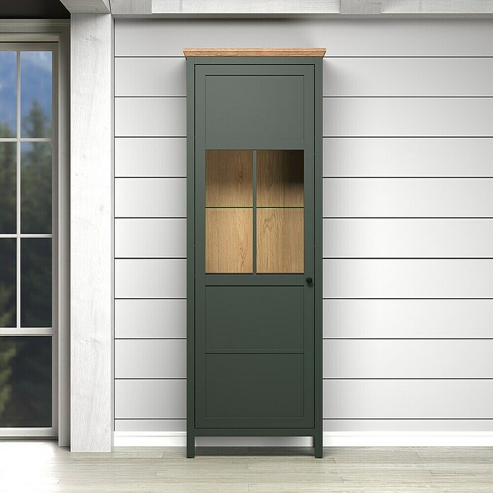 Trendteam Vitrine Stanton (B x T x H: 69 x 39 x 198 cm, Grün) | BAUHAUS