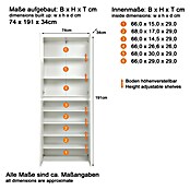 Trendteam Küchen-Hochschrank Nevada (B x T x H: 74 x 34 x 191 cm, Weiß) | BAUHAUS