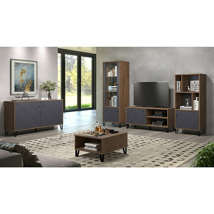 Trendteam Vitrine Montez (B x T x H: 63 x 40 x 172 cm, Grau) | BAUHAUS