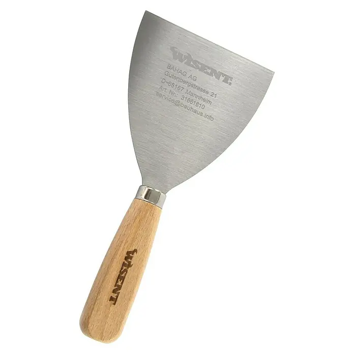 Wisent Malerspachtel - Klingenbreite: 100 mm - Ein Wisent Spachtel mit Holzgriff und rostfreier Stahlklinge. Ideal zum Auftragen von Spachtelmasse und zum Glätten von Oberflächen.