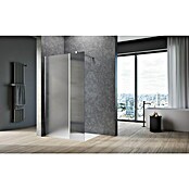 Camargue Meran Mix & Match Duschwand (B x H: 140 x 200 cm, Beschichtet, Silber, B: 400mm Wellenglas + B: 970mm Satiniertes Glas) | BAUHAUS