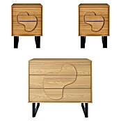 Home Deco Factory Calypso Cómoda con mesitas (3 pzs., Marrón/Negro, Relieves curvos) | BAUHAUS