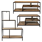 Home Deco Factory Edison Conjunto mueble de salón (3 pzs., Negro/Marrón) | BAUHAUS
