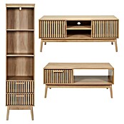 Home Deco Factory Klaus Conjunto mueble de salón (3 pzs., Marrón, Diseño acanalado) | BAUHAUS