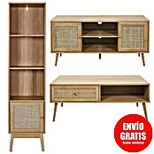 Home Deco Factory Bali Conjunto mueble de salón (3 pzs., Marrón, Con ratán trenzado) | BAUHAUS