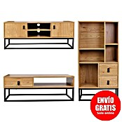 Home Deco Factory Abbot Conjunto mueble de salón (3 pzs., Marrón/Negro) | BAUHAUS