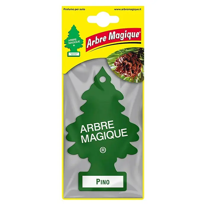 Ambientador de coche Abeto - Pino - Ambientador para coche "Arbre Magique Pino". Proporciona un aroma fresco y natural a pino en el interior de su vehículo.