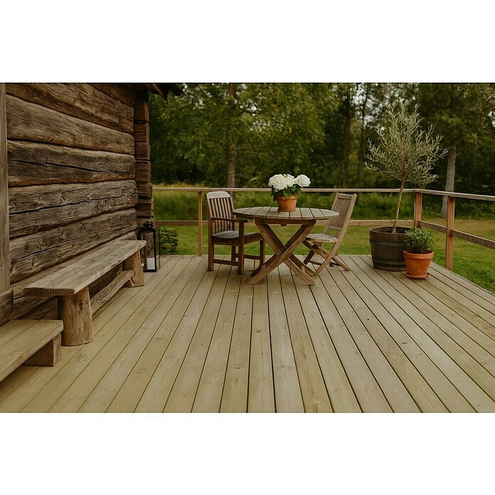 Tarima para terraza (Pino, L x An x Es: 300 x 9 x 1,8 cm)