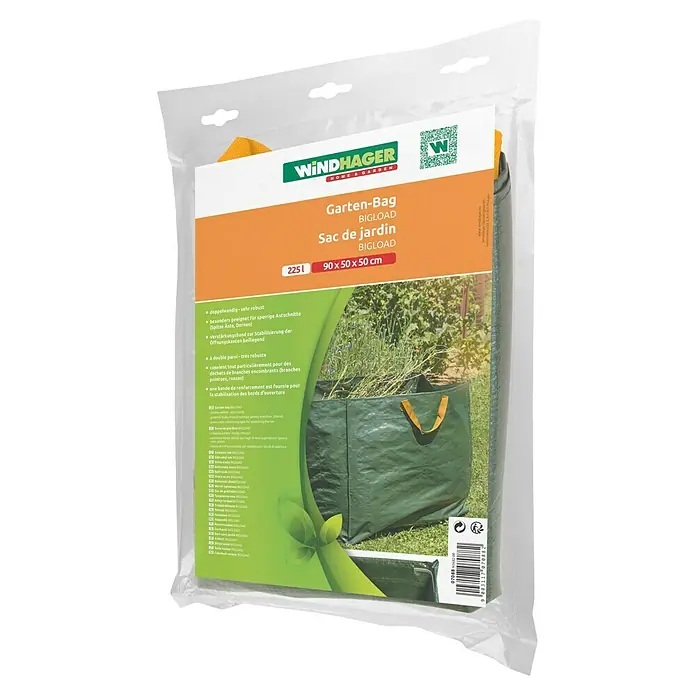 Windhager Gartenabfallsack Bigload - Fassungsvermögen: 225 l, Grün - Windhager Gartensack Bigload, 90x50x50cm. Der robuste Gartensack für sperrige Gartenabfälle wie Äste und Dornen, mit Verstärkungsband.