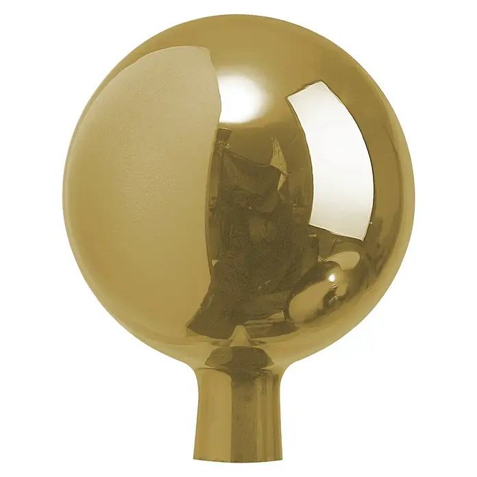 Windhager Glaskugel - Durchmesser: 16 cm, Gold - Glänzende goldene Kugel, die Licht und Umgebung reflektiert, auf einem passenden Sockel. Perfekt für dekorative Zwecke und als Blickfang.