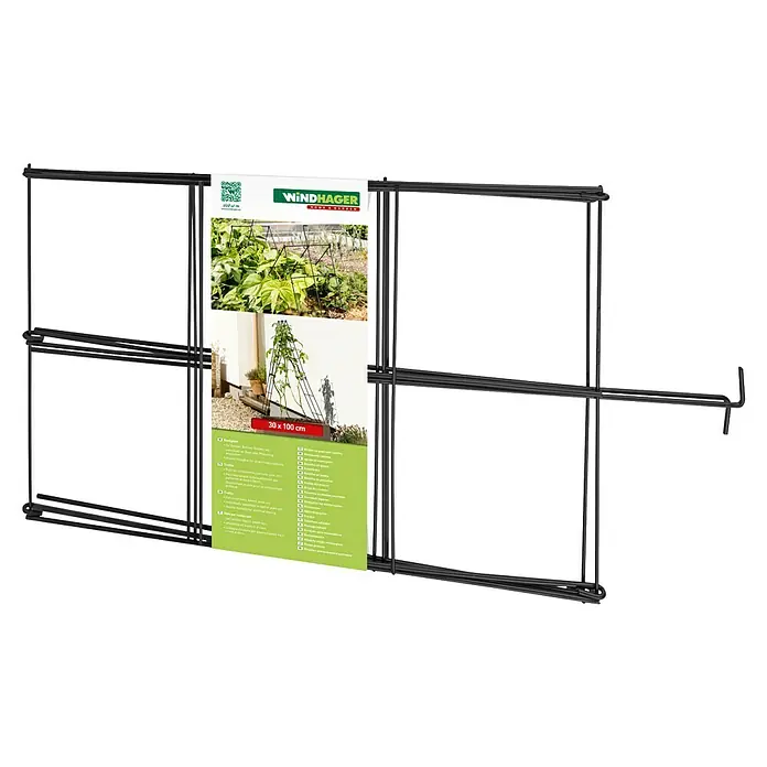 Windhager Rankhilfe klappbar - B x H: 30 x 100 cm, Grün - Produktabbildung des Windhager Rankgitter 30x100 cm, ideal für Garten, Balkon und Terrasse, zur Unterstützung von Kletterpflanzen.